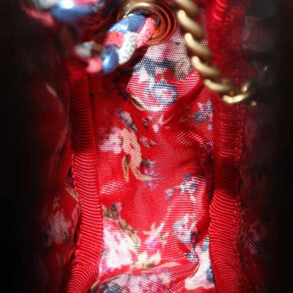 GUCCI Horsebit Pochette Shoulder Bag Lamb Skin Red Blue 534951 Auth 34948 - Picture 12 of 16